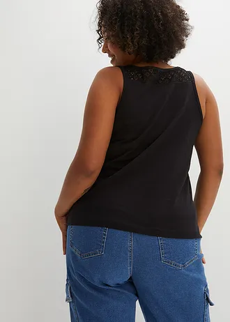 Top z bavlny, barva: černá