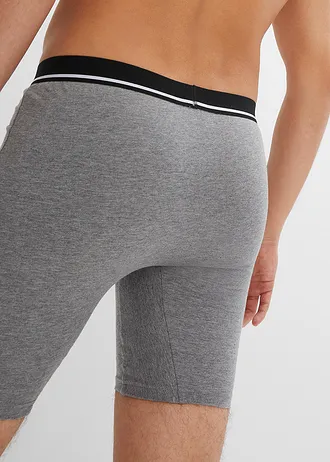 Dlouhé přiléhavé boxerky (3 ks v balení) • šedý melír/tmavě modrá /džínově modrá • bonprix obchod