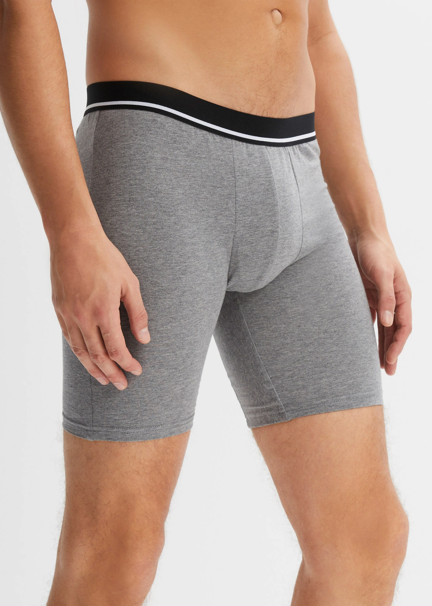 Chilot boxer lung și mulat cu bumbac (set de 3 buc.) • bleumarin + denim + gri melanj • magazin bonprix
