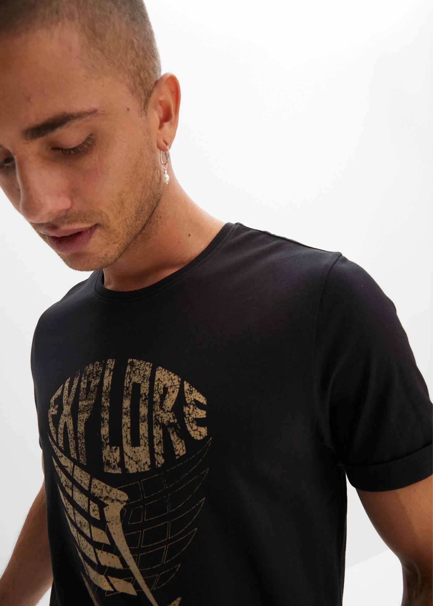 Tričko z organické bavlny • černá s potiskem • bonprix obchod