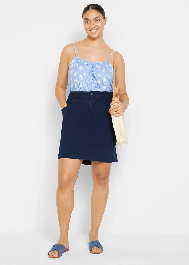 Stretch rok met lycra, Kleur: diepblauw