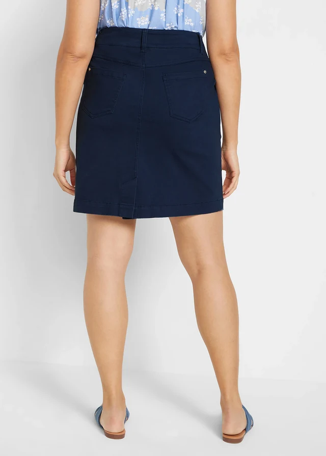 Stretch rok met lycra, Kleur: diepblauw
