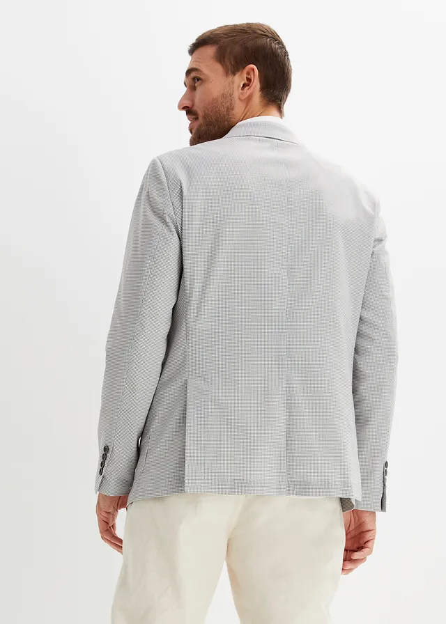 Veste de costume en seersucker, regular • blanc cassé/gris clair chiné • product-page.page-title-suffix