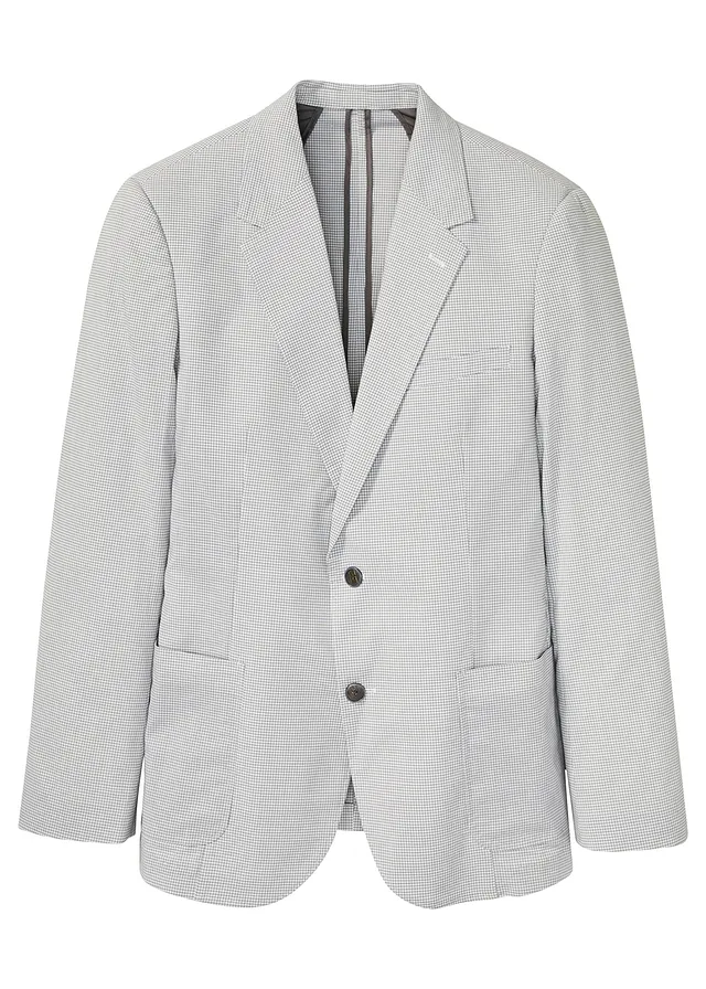 Sacou din material Seersucker, Regular Fit