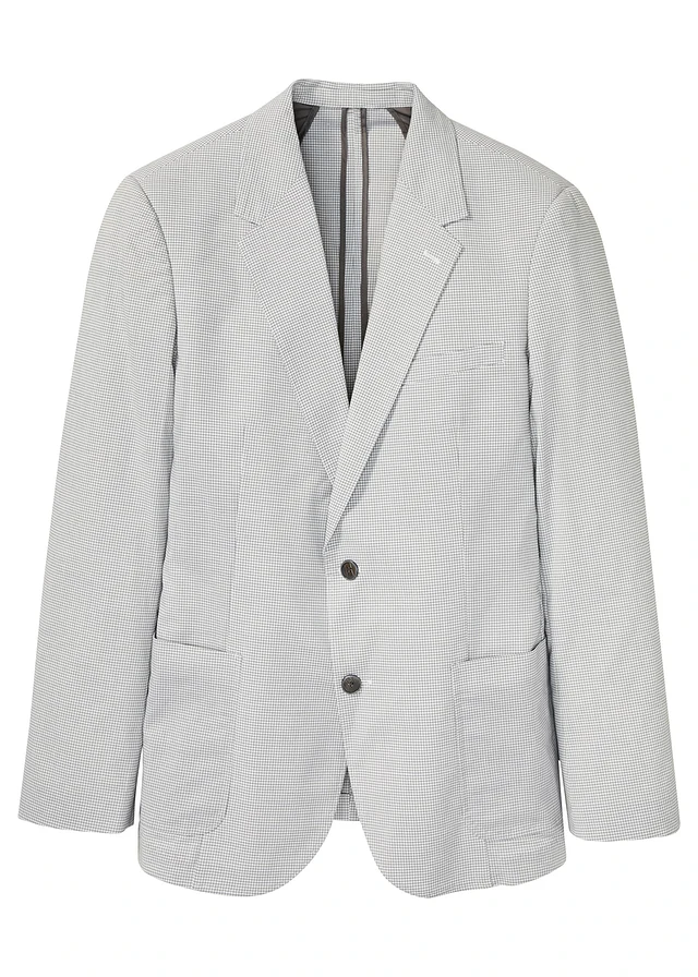 Sacou din material Seersucker, Regular Fit
