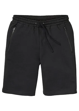 Sweat bermuda met praktische ritszakken • zwart • bonprix online shop