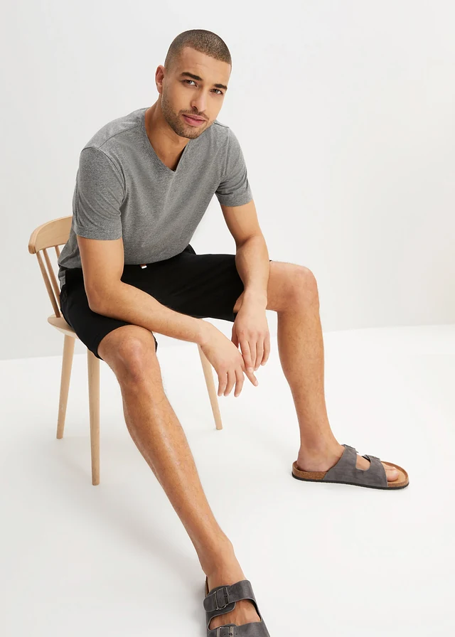 Bermuda sweat, coupe regular, Couleur: noir
