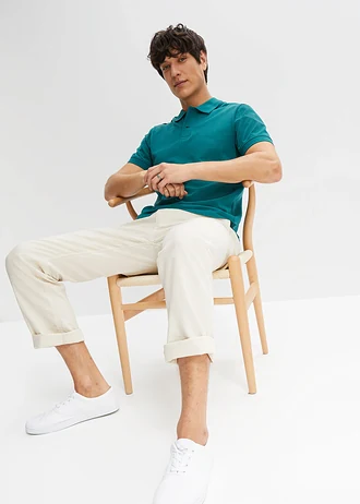 Polo en maille piquée 100% coton, Couleur: pétrole