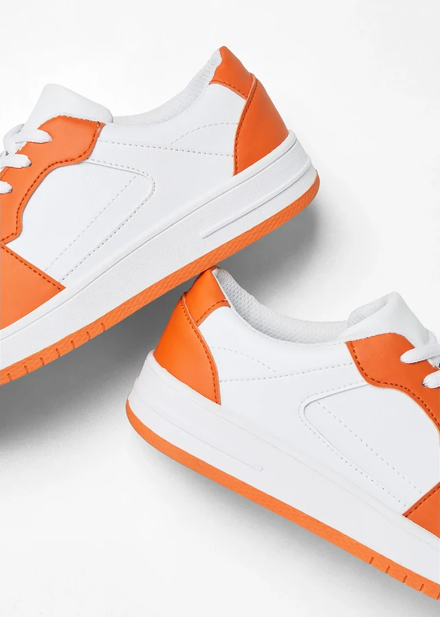 Sneakers, Kleur: wit...-oranje