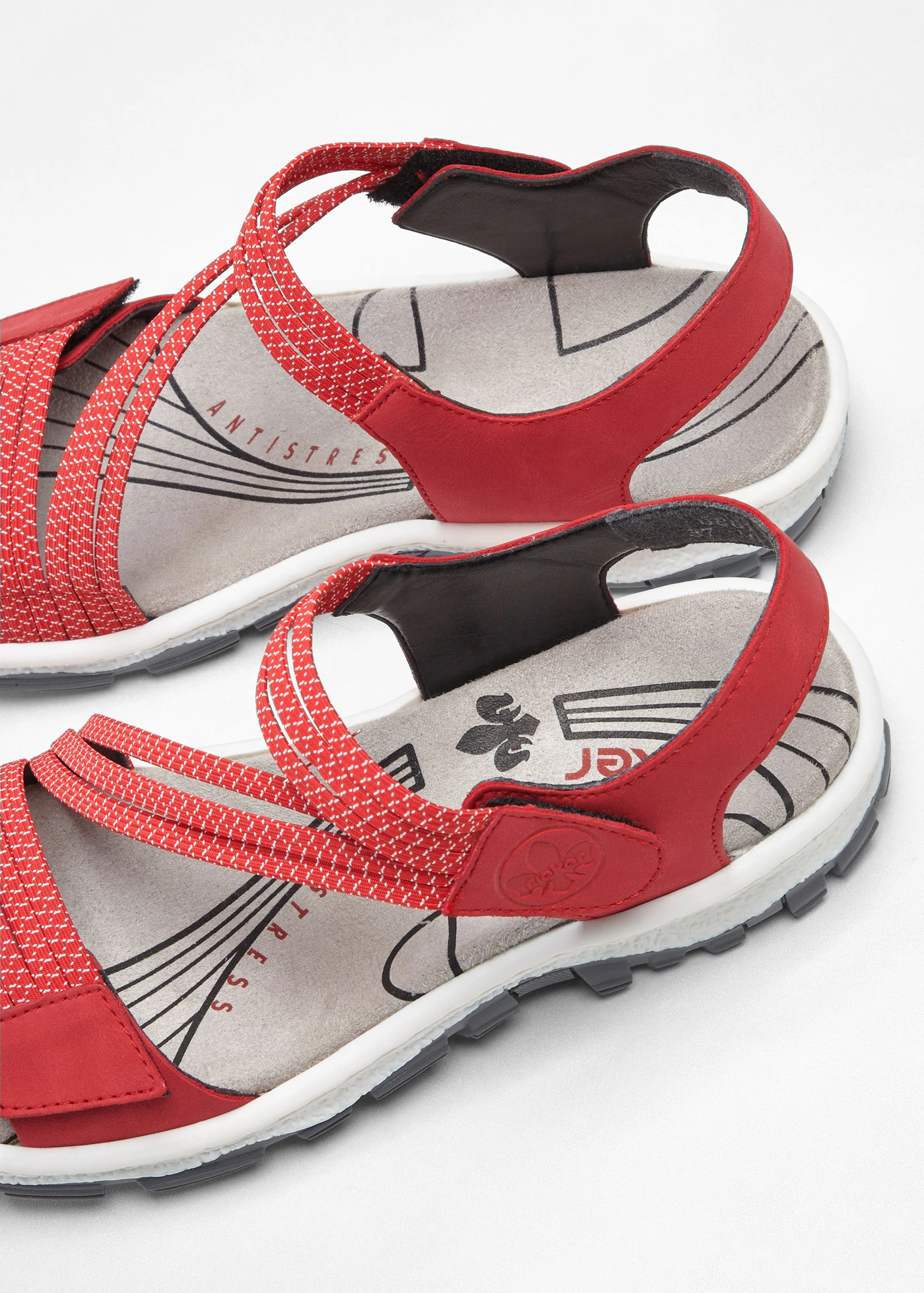 Rieker Komfort-wandelsandalen met elastische bandjes • rood • bonprix online shop