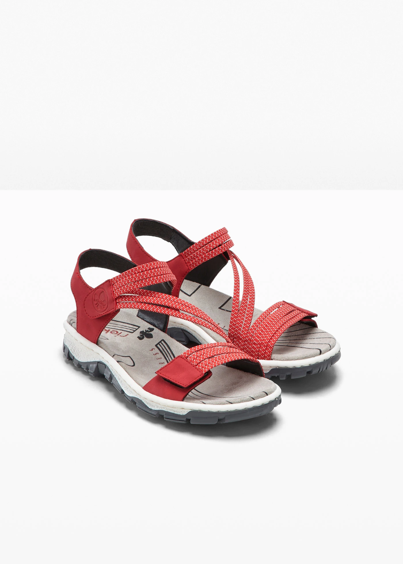 Rieker Komfort-wandelsandalen met elastische bandjes • rood • bonprix online shop