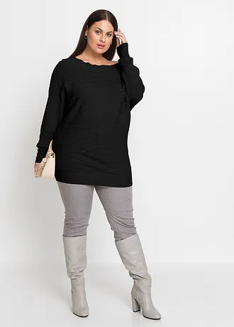 Jean skinny taille mi-haute, extensible, Couleur: gris clair denim