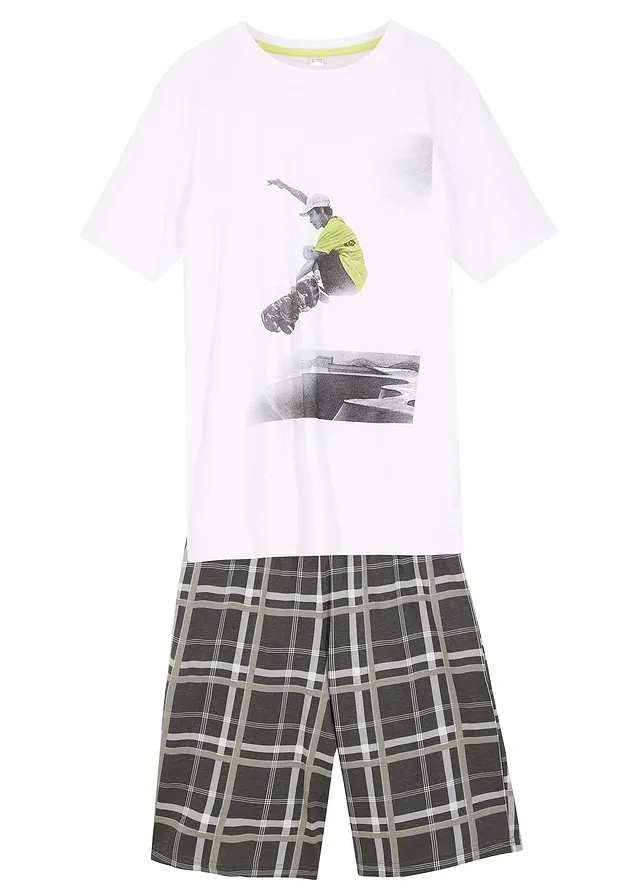 Jongens T-shirt en korte shirtbroek van biologisch  katoen (2-dlg. set)