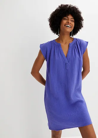 Robe courte 100% coton • bleu violet • Boutique bonprix