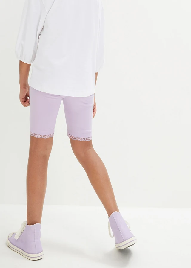 Lot de 2 cyclistes avec coton, Couleur: blanc/mauve tendre