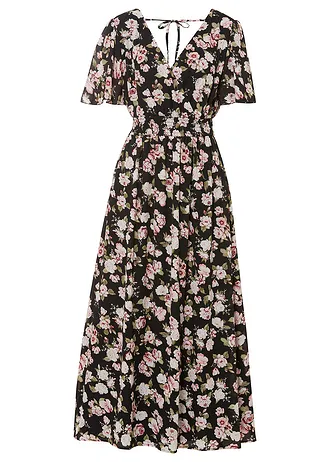 Maxi jurk met bloemenprint, Kleur: zwart gebloemd