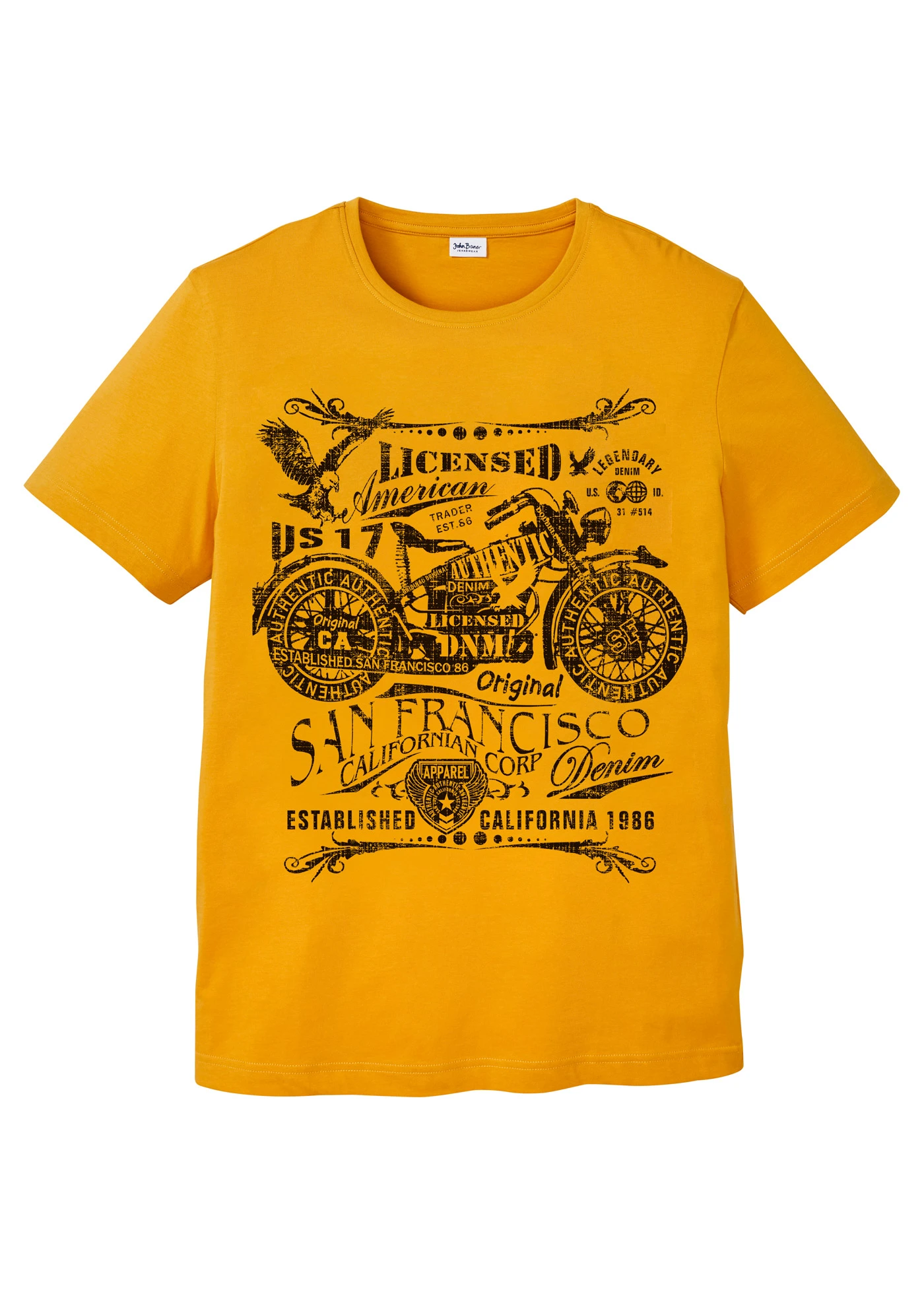 T-shirt van puur katoen • honingkleur met print • bonprix online shop