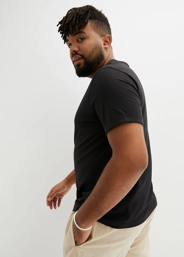 T-shirt 100% coton, Couleur: noir imprimé