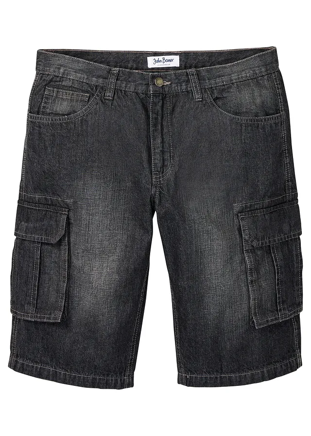 Bermuda cargo long en jean, loose