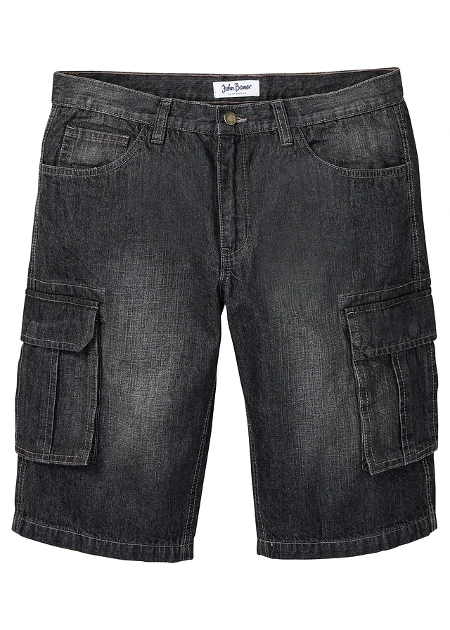 Cargo jeans bermuda, relaxed fit