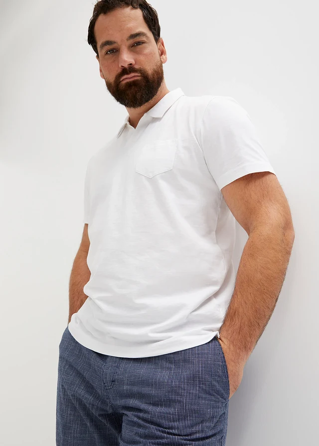 Poloshirt met korte mouwen, Kleur: wit