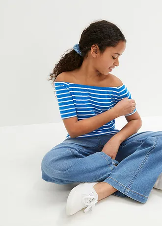 Džíny Wide Leg, Mid Waist, barva: světle modrý denim