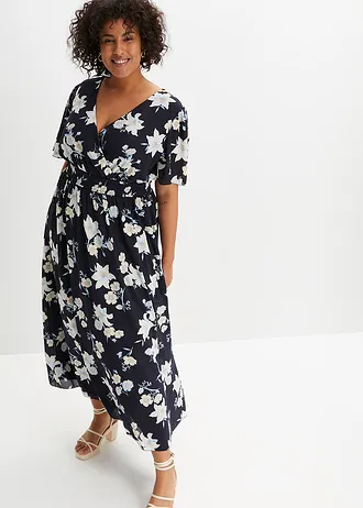 Maxi jurk met bloemenprint, Kleur: zwart gebloemd
