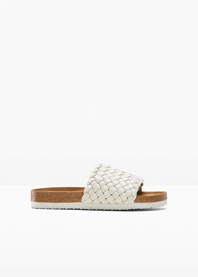 Mules tressées, Couleur: beige