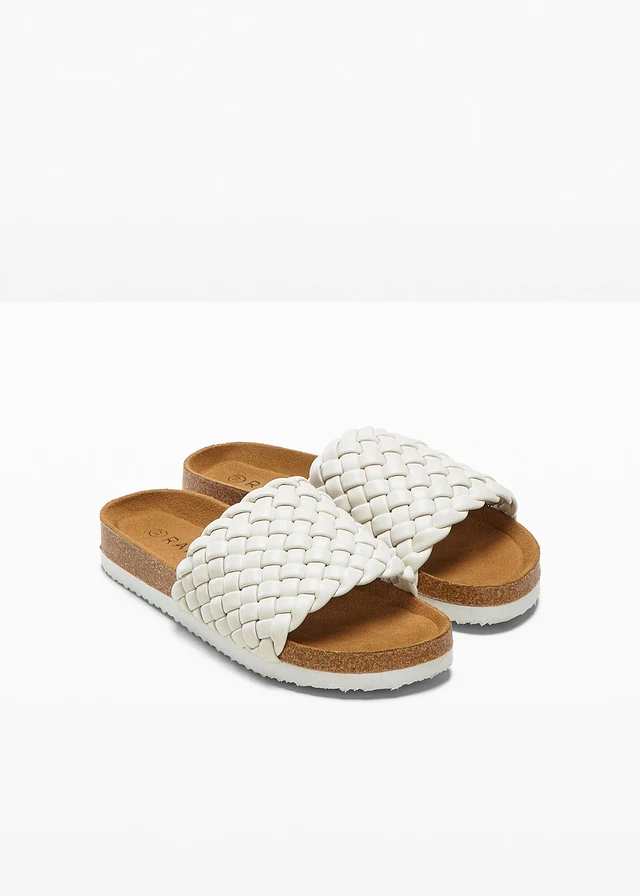 Mules tressées, Couleur: beige