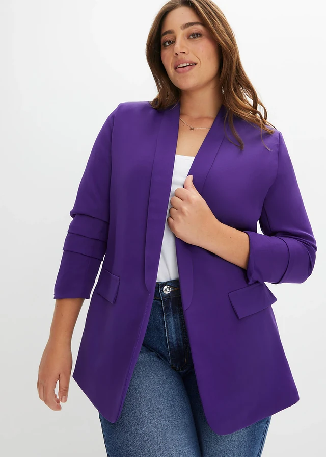 Blazer met plooitjes, Kleur: paars