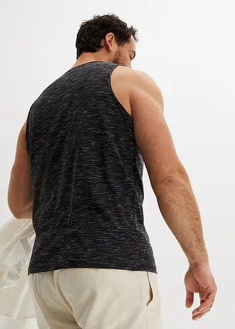 Tanktop (set van 2), Kleur: zwart gemêleerd+lichtgrijs gemêleerd