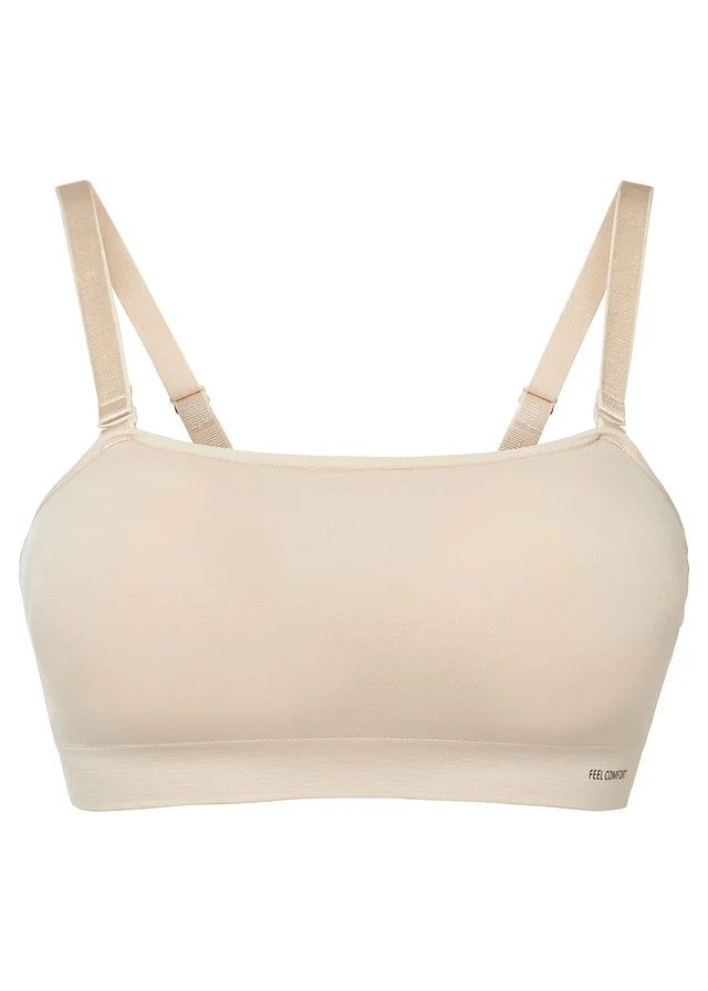 Bandážová vatovaná bezešvá podprsenka Feel Comfort s odnímatelnými ramínky