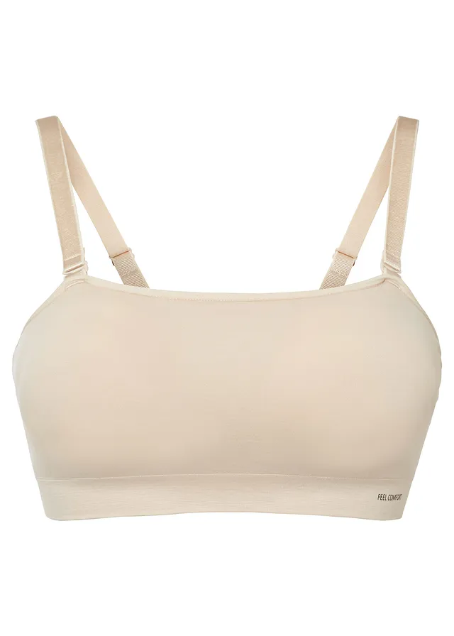 Vattázott Feel Comfort Seamless Bandeau melltartó levehető vállpántokkal • homokbézs • bonprix áruház