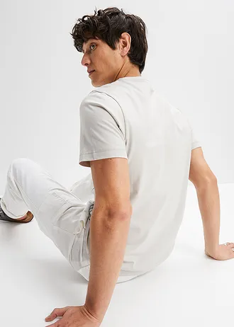 Tričko, barva: matně stříbrná s potiskem