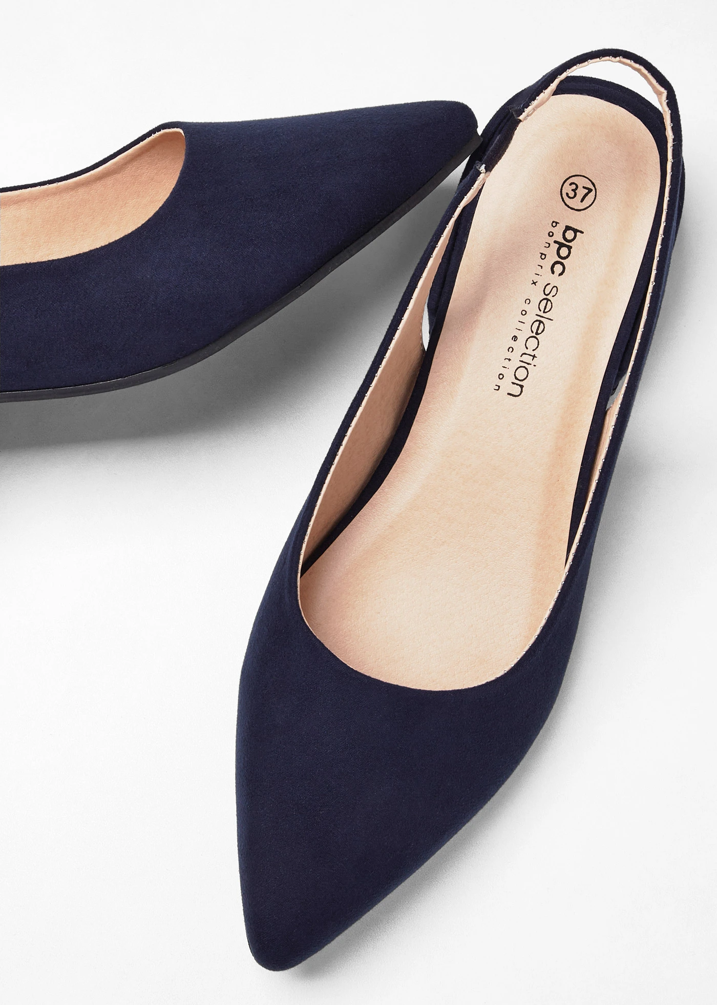 Escarpins slingback à talon plat • bleu foncé • Boutique bonprix