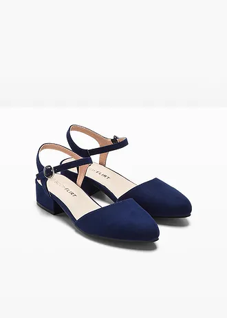 Slingback pumps met een lage hak • donkerblauw • bonprix online shop