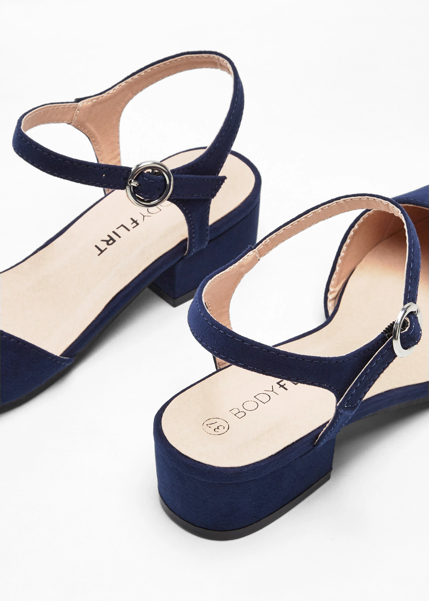 Slingback pumps met een lage hak • donkerblauw • bonprix online shop