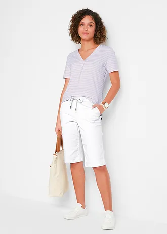 Bermuda avec taille élastiquée • blanc • Boutique bonprix