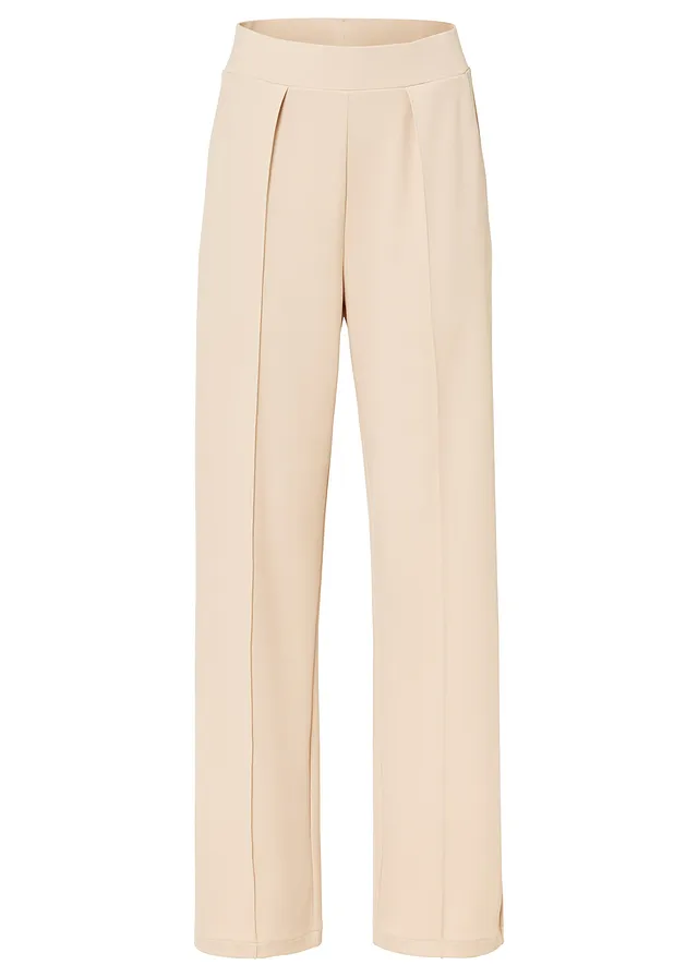 Pantaloni cu talie elastică din stofă interlock