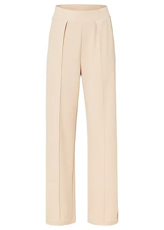 Pantalon en interlock épais, taille élastiquée