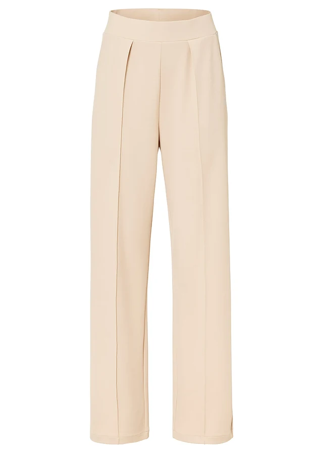 Pantaloni cu talie elastică din stofă interlock