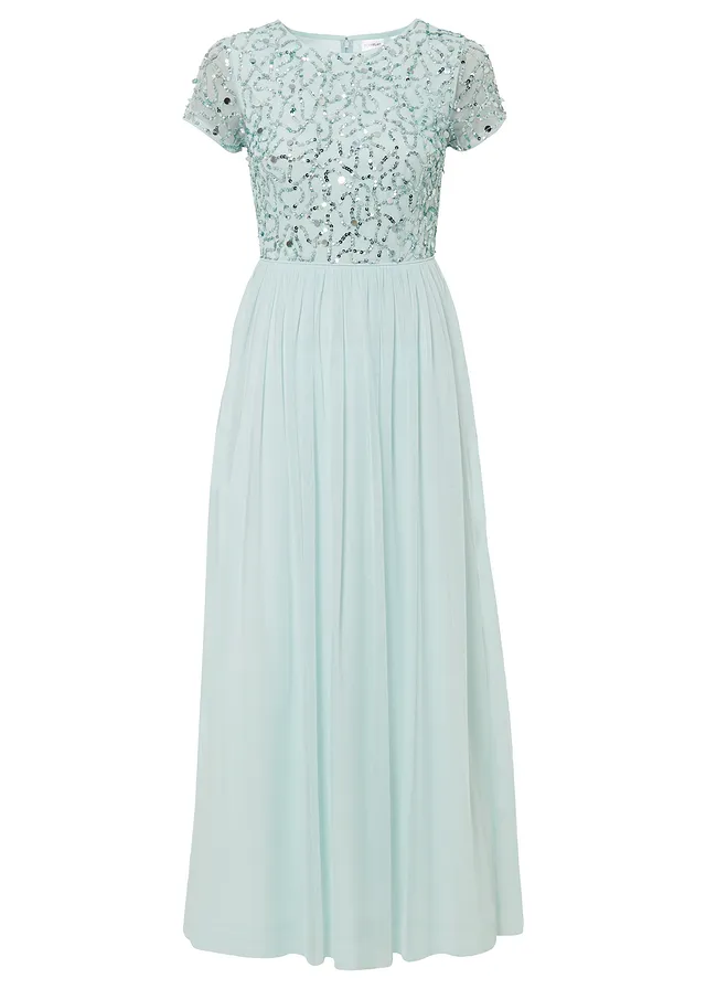 Rochie maxi cu broderie cu paiete