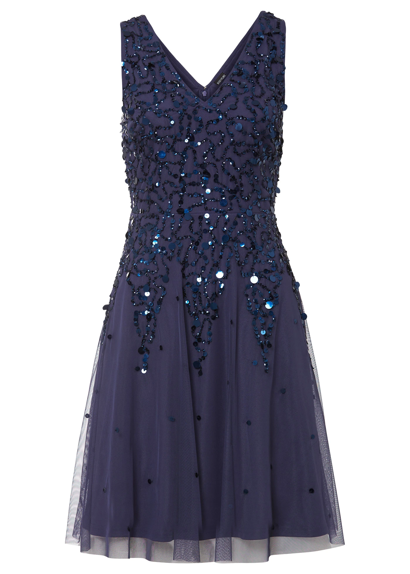 Jurk met pailletten • blauw • bonprix online shop