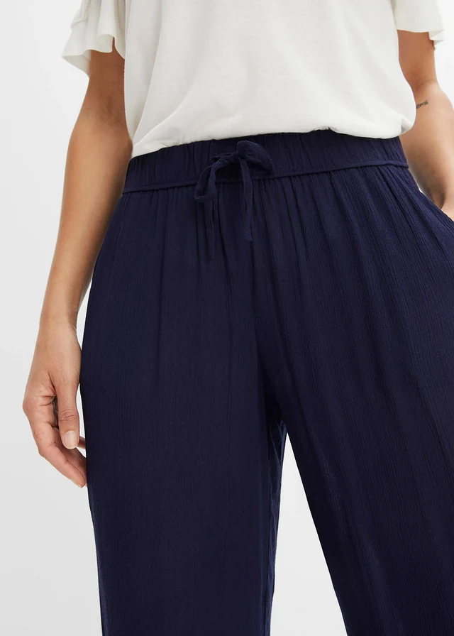 Pantalon large en viscose fluide • bleu foncé • product-page.page-title-suffix