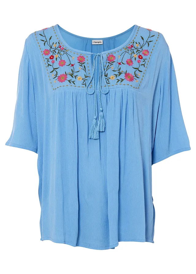 Krčená tunika z jemnej viskózy