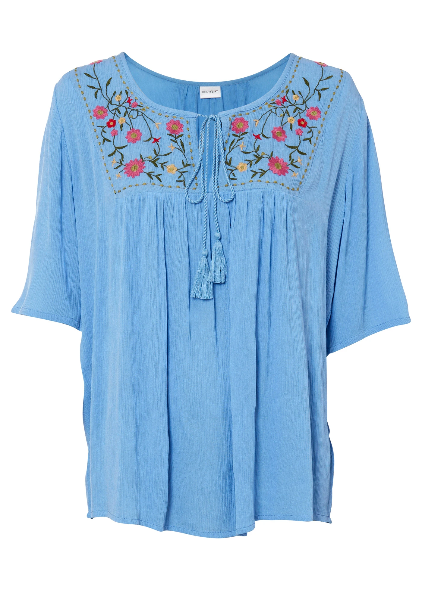 Crinkle tuniek van zachte viscose • briljantblauw • bonprix online shop