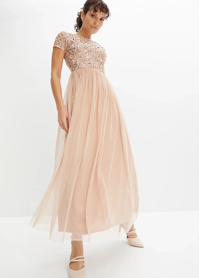 Robe longue brodée de sequins • rose • product-page.page-title-suffix