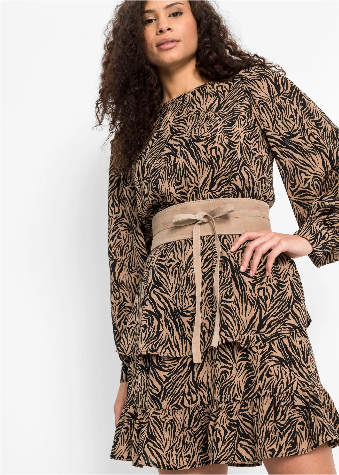 Kožený pásek na zavazování • bílá káva • bonprix obchod