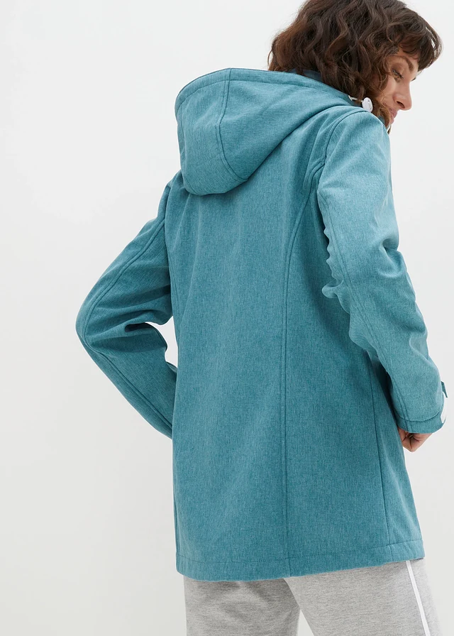 Softshell jas, waterafstotend • zeeturkoois mêlee • product-page.page-title-suffix