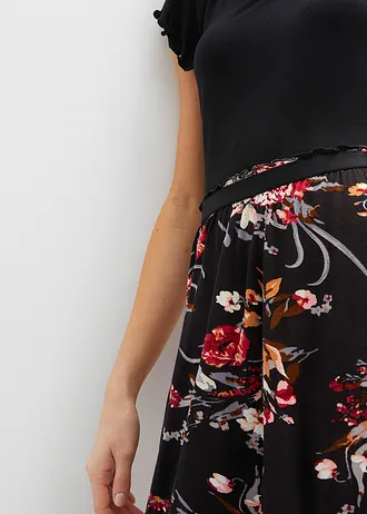Robe en jersey viscose • noir floral • Boutique bonprix